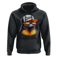 Funny Oriole Bird Wearing Baseball Cap Graphic Vintage Sport Hoodie