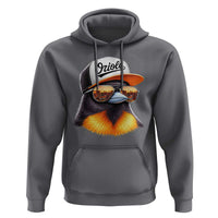 Funny Oriole Bird Wearing Baseball Cap Graphic Vintage Sport Hoodie