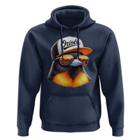 Funny Oriole Bird Wearing Baseball Cap Graphic Vintage Sport Hoodie