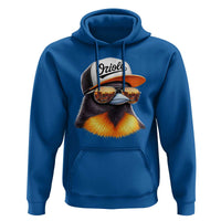 Funny Oriole Bird Wearing Baseball Cap Graphic Vintage Sport Hoodie