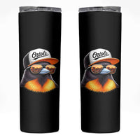 Funny Oriole Bird Wearing Baseball Cap Graphic Vintage Sport Skinny Tumbler