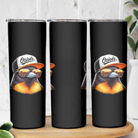 Funny Oriole Bird Wearing Baseball Cap Graphic Vintage Sport Skinny Tumbler