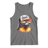 Funny Oriole Bird Wearing Baseball Cap Graphic Vintage Sport Tank Top