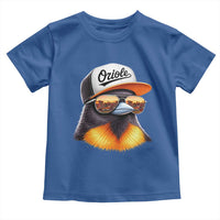 Funny Oriole Bird Wearing Baseball Cap Graphic Vintage Sport Toddler T Shirt