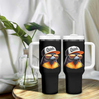 Funny Oriole Bird Wearing Baseball Cap Graphic Vintage Sport Tumbler With Handle