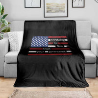 Everything Is Fine Trust Your Government Throw Blanket Funny Political American Flag