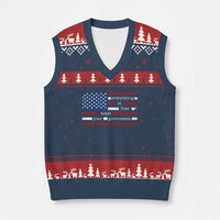 Everything Is Fine Trust Your Government V-Neck Knit Sweater Vest Funny Political American Flag