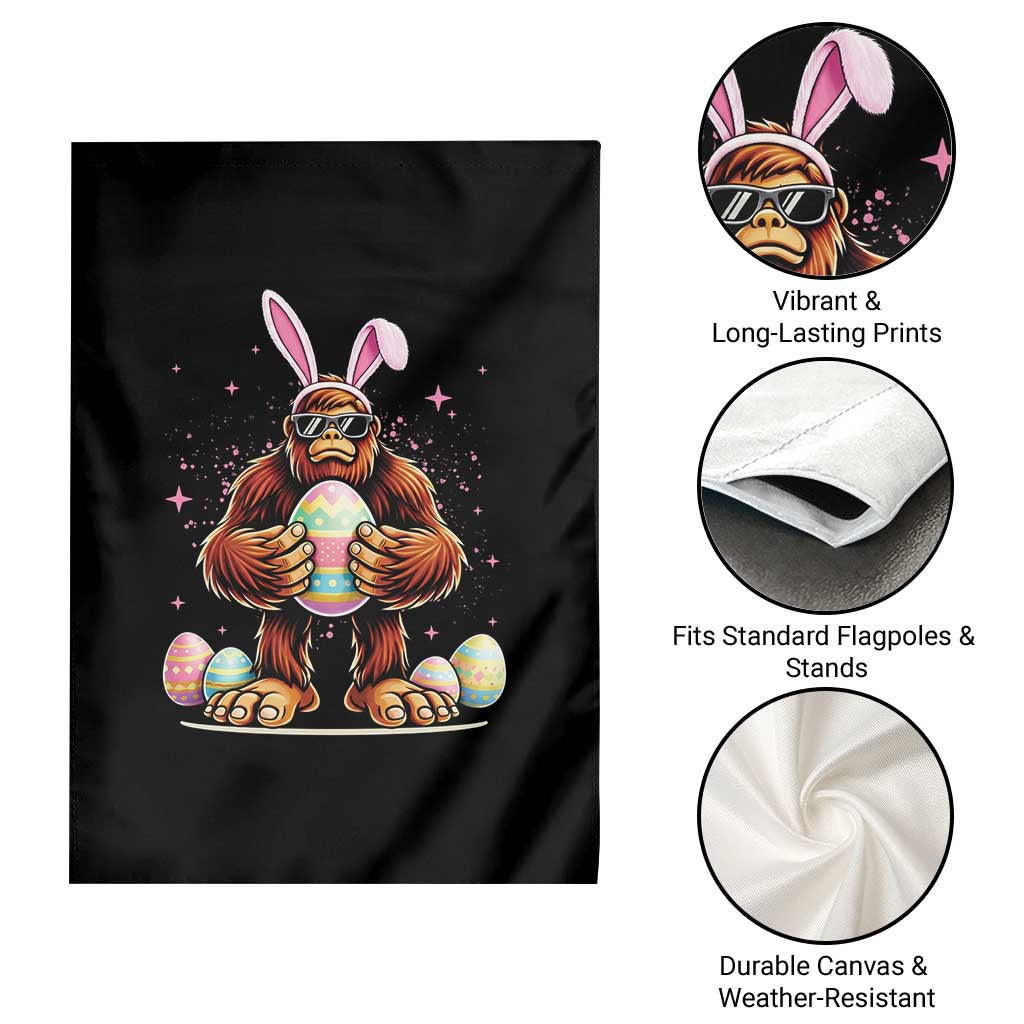 Funny Bigfoot Easter Day Bunny Sasquatch Egg Garden Flag
