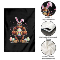 Funny Bigfoot Easter Day Bunny Sasquatch Egg Garden Flag