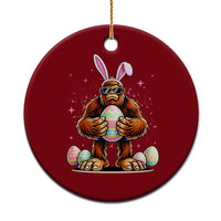 Funny Bigfoot Easter Day Bunny Sasquatch Egg Ceramic Ornament