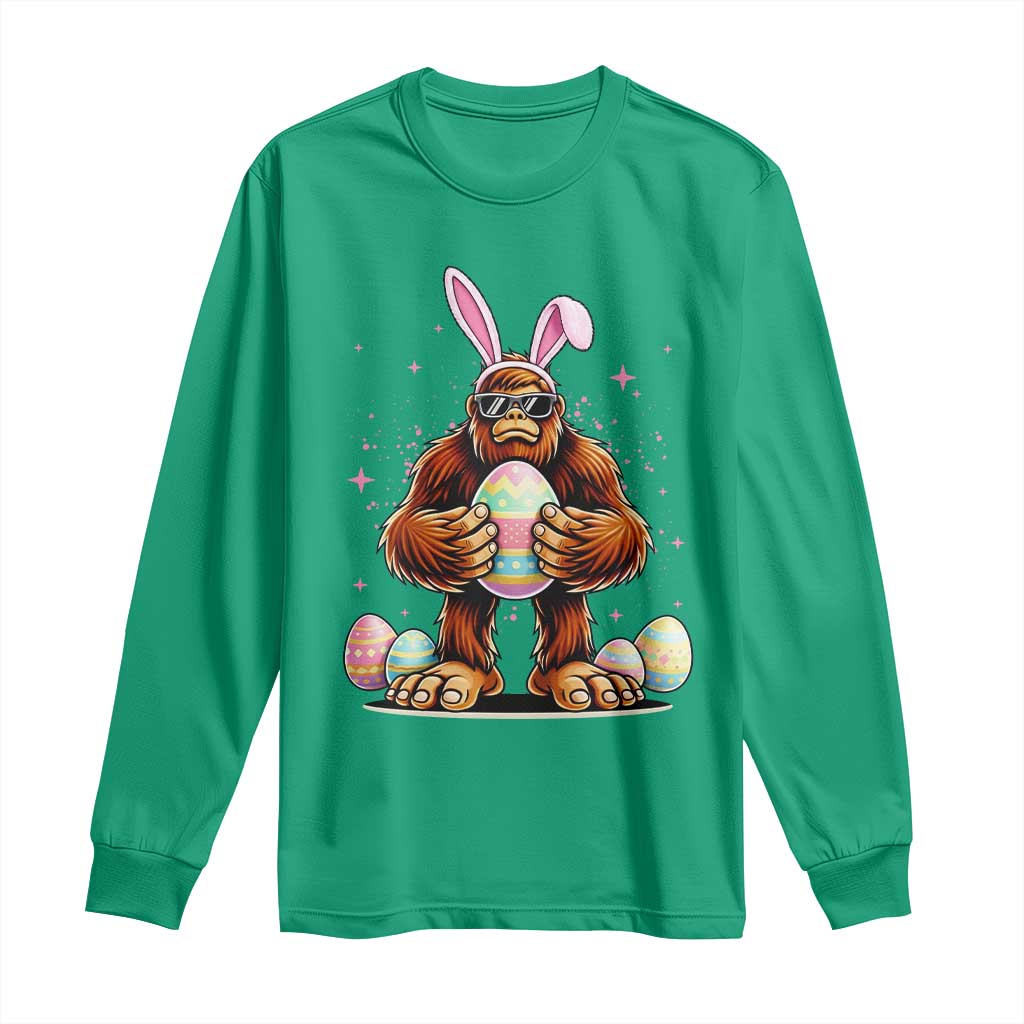 Funny Bigfoot Easter Day Bunny Sasquatch Egg Long Sleeve Shirt