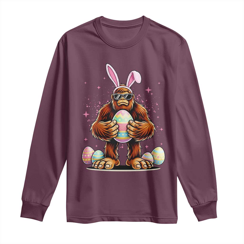 Funny Bigfoot Easter Day Bunny Sasquatch Egg Long Sleeve Shirt