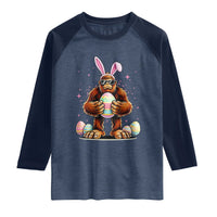Funny Bigfoot Easter Day Bunny Sasquatch Egg Raglan Shirt