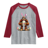 Funny Bigfoot Easter Day Bunny Sasquatch Egg Raglan Shirt