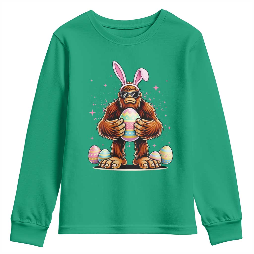 Funny Bigfoot Easter Day Bunny Sasquatch Egg Youth Sweatshirt