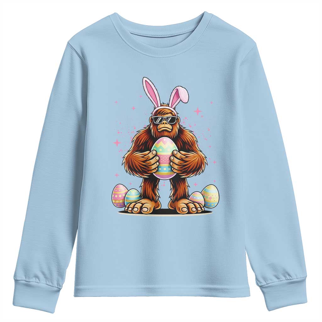 Funny Bigfoot Easter Day Bunny Sasquatch Egg Youth Sweatshirt