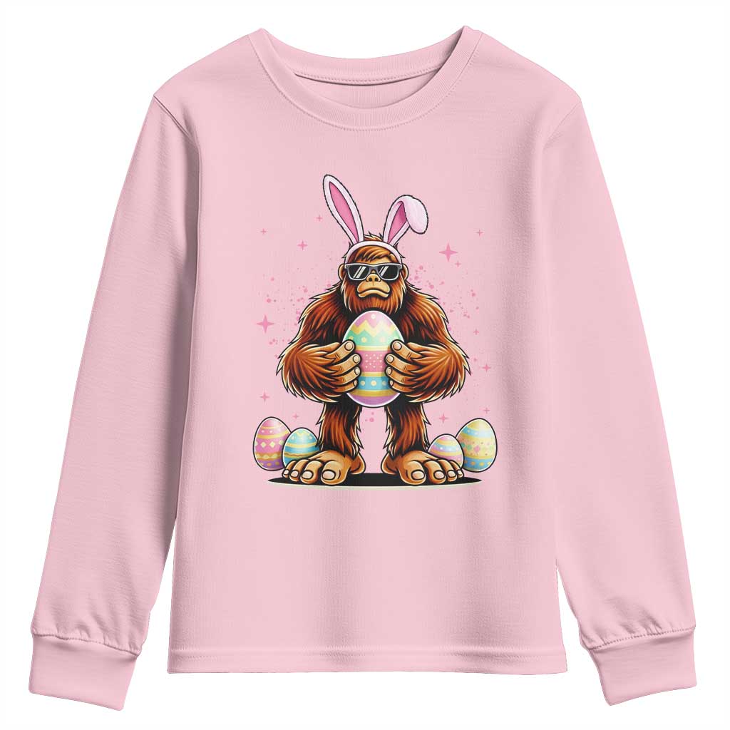 Funny Bigfoot Easter Day Bunny Sasquatch Egg Youth Sweatshirt