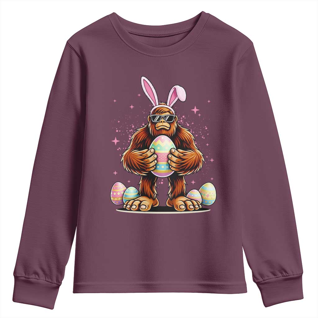 Funny Bigfoot Easter Day Bunny Sasquatch Egg Youth Sweatshirt