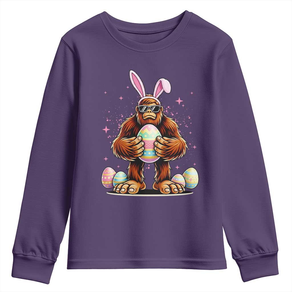 Funny Bigfoot Easter Day Bunny Sasquatch Egg Youth Sweatshirt