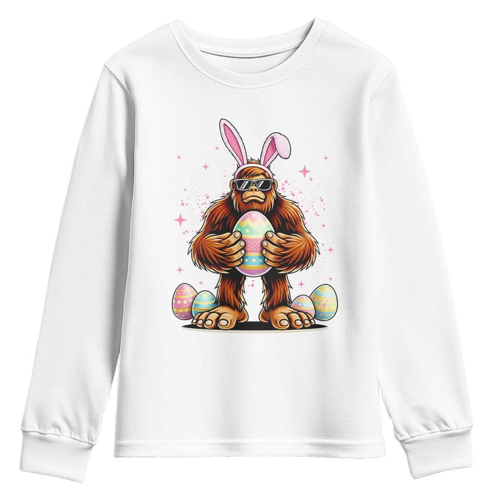 Funny Bigfoot Easter Day Bunny Sasquatch Egg Youth Sweatshirt