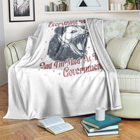 Everything Hurts And I Am Mad At The Government Throw Blanket Funny Burnout Possum