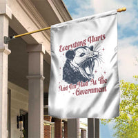 Everything Hurts And I Am Mad At The Government Garden Flag Funny Burnout Possum