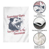 Everything Hurts And I Am Mad At The Government Garden Flag Funny Burnout Possum