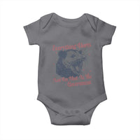 Everything Hurts And I Am Mad At The Government Baby Onesie Funny Burnout Possum