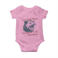 Everything Hurts And I Am Mad At The Government Baby Onesie Funny Burnout Possum