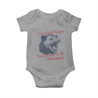 Everything Hurts And I Am Mad At The Government Baby Onesie Funny Burnout Possum