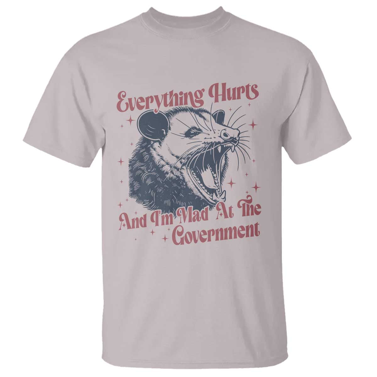 Everything Hurts And I Am Mad At The Government T Shirt Funny Burnout Possum