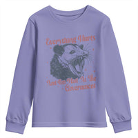 Everything Hurts And I Am Mad At The Government Youth Sweatshirt Funny Burnout Possum