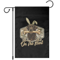 Funny Egg Hunter Garden Flag On The Hunt Camo Easter Labrador Dog