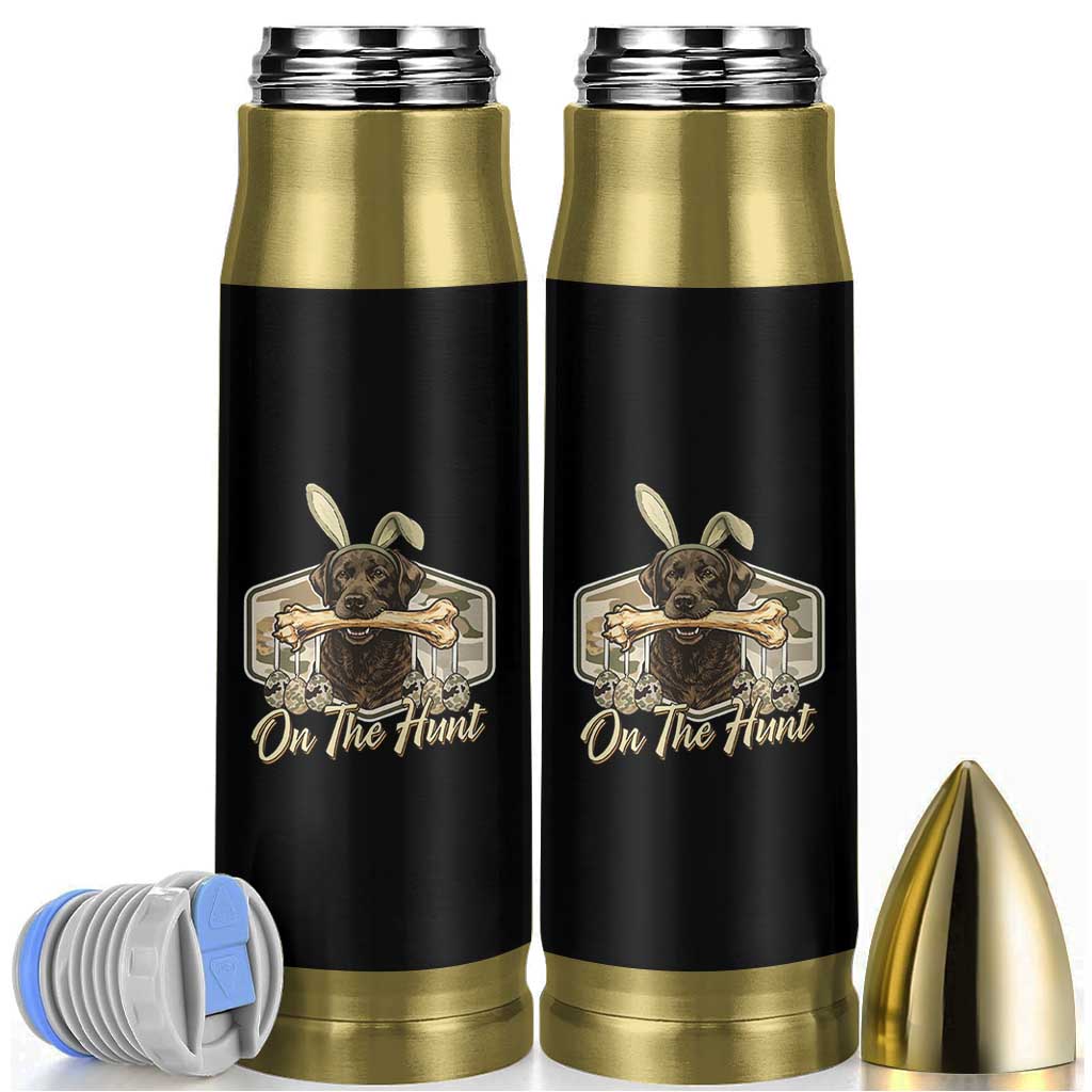 Funny Egg Hunter Bullet Tumbler On The Hunt Camo Easter Labrador Dog