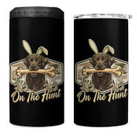 Funny Egg Hunter 4 in 1 Can Cooler Tumbler On The Hunt Camo Easter Labrador Dog