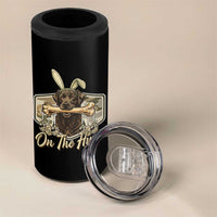 Funny Egg Hunter 4 in 1 Can Cooler Tumbler On The Hunt Camo Easter Labrador Dog