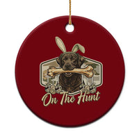 Funny Egg Hunter Ceramic Ornament On The Hunt Camo Easter Labrador Dog