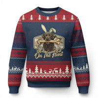 Funny Egg Hunter Ugly Christmas Sweater On The Hunt Camo Easter Labrador Dog
