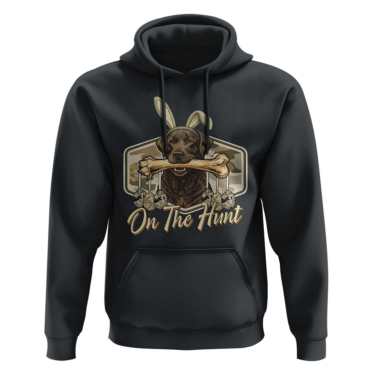 Funny Egg Hunter Hoodie On The Hunt Camo Easter Labrador Dog