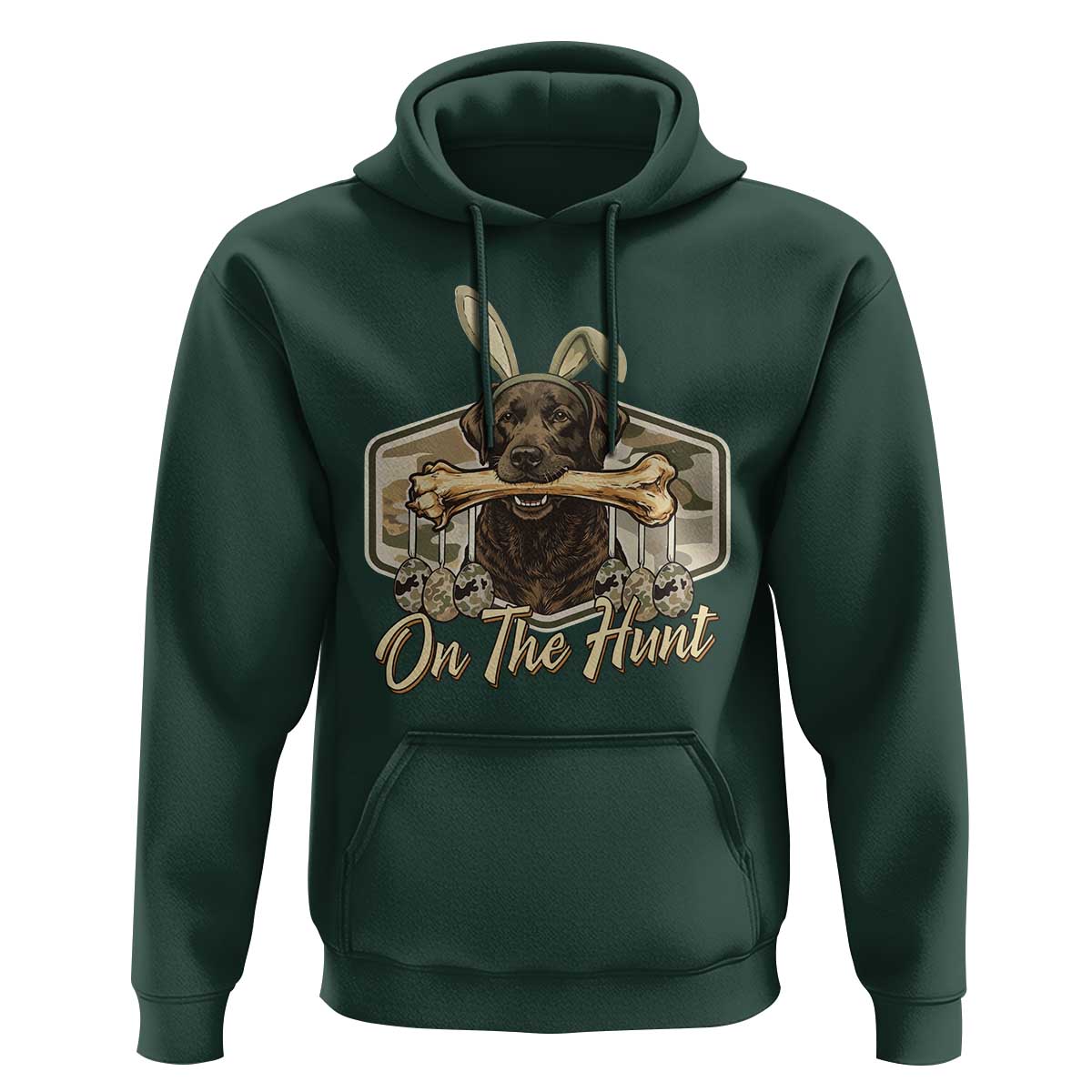 Funny Egg Hunter Hoodie On The Hunt Camo Easter Labrador Dog