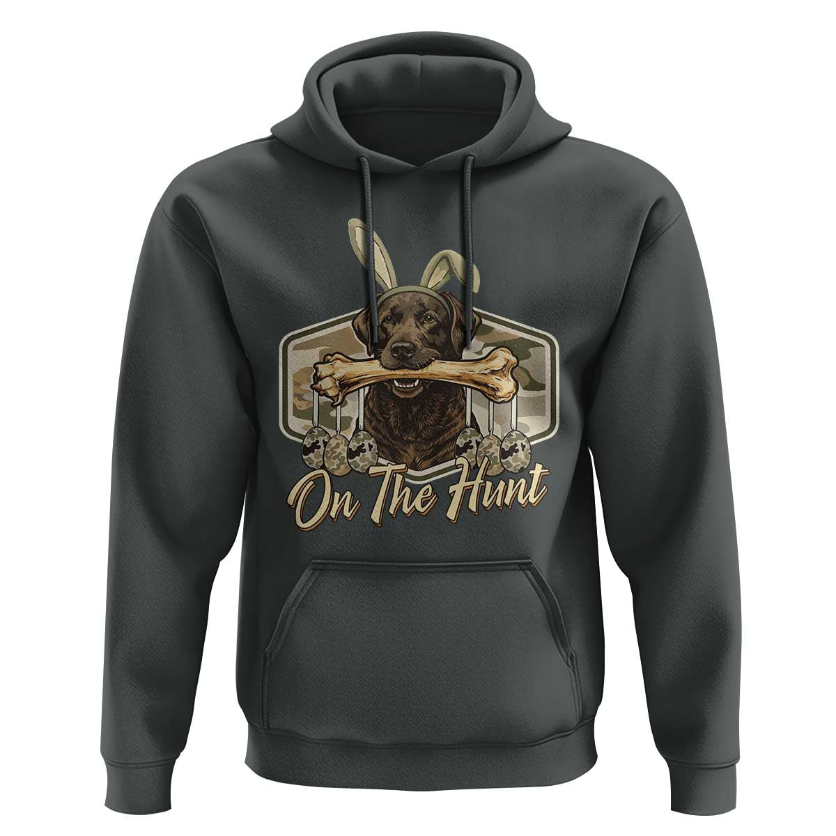 Funny Egg Hunter Hoodie On The Hunt Camo Easter Labrador Dog