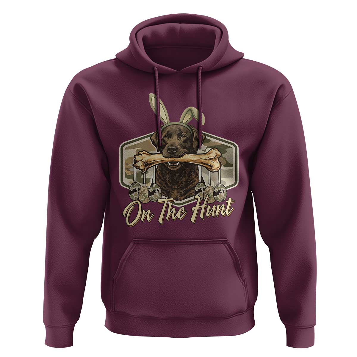 Funny Egg Hunter Hoodie On The Hunt Camo Easter Labrador Dog