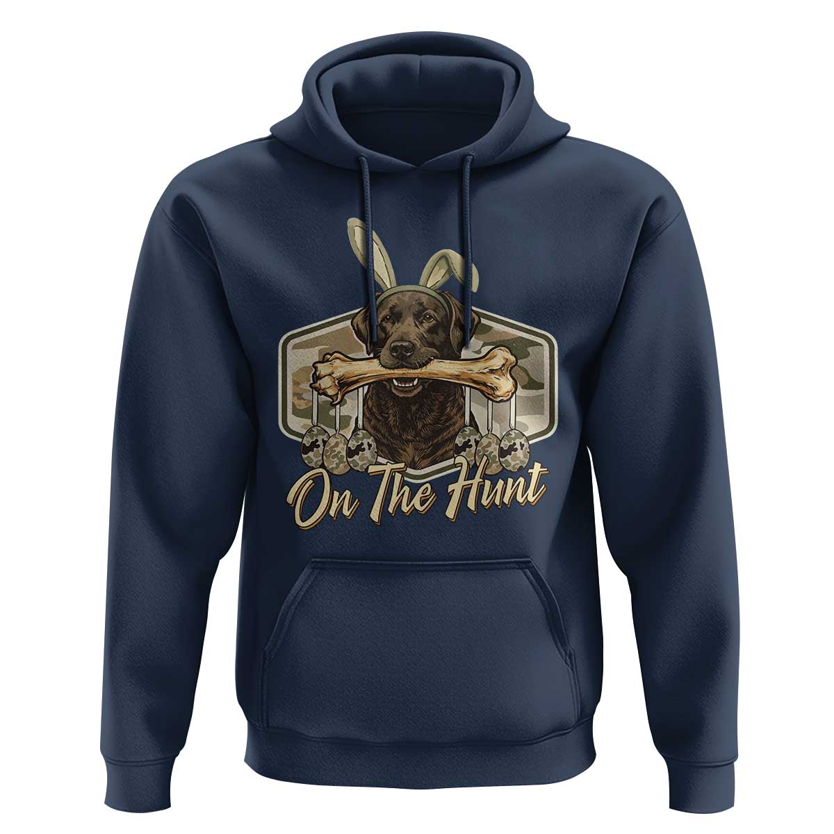Funny Egg Hunter Hoodie On The Hunt Camo Easter Labrador Dog