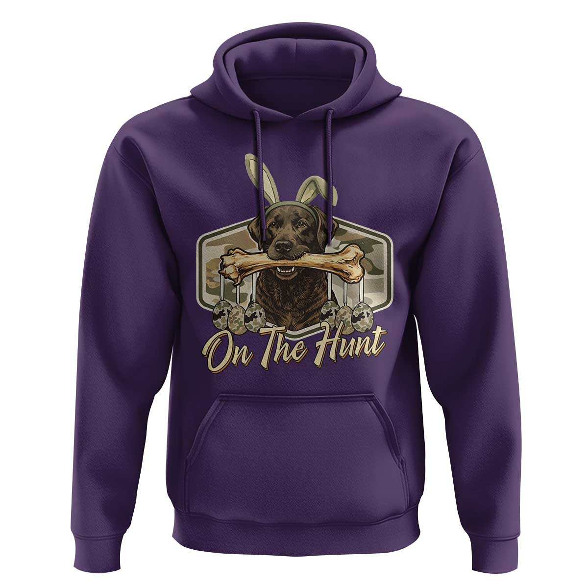 Funny Egg Hunter Hoodie On The Hunt Camo Easter Labrador Dog
