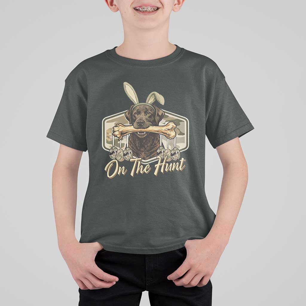 Funny Egg Hunter T Shirt For Kid On The Hunt Camo Easter Labrador Dog