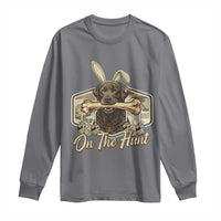Funny Egg Hunter Long Sleeve Shirt On The Hunt Camo Easter Labrador Dog