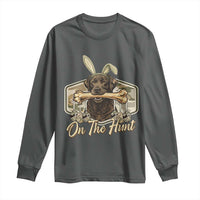 Funny Egg Hunter Long Sleeve Shirt On The Hunt Camo Easter Labrador Dog