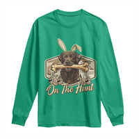 Funny Egg Hunter Long Sleeve Shirt On The Hunt Camo Easter Labrador Dog