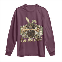 Funny Egg Hunter Long Sleeve Shirt On The Hunt Camo Easter Labrador Dog