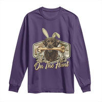 Funny Egg Hunter Long Sleeve Shirt On The Hunt Camo Easter Labrador Dog